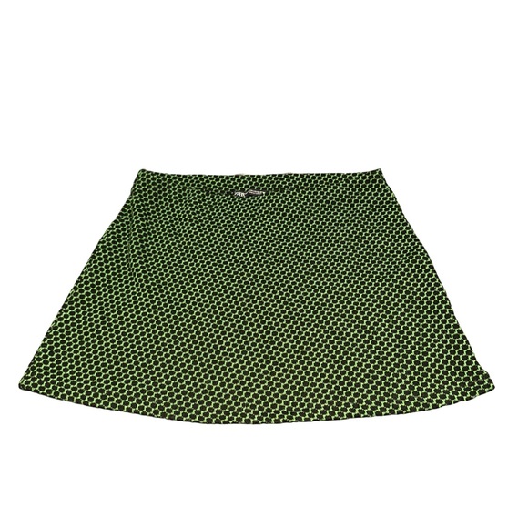 ZARA women's black/green jacquard knit design mini skirt, size M-L. - Picture 1 of 5